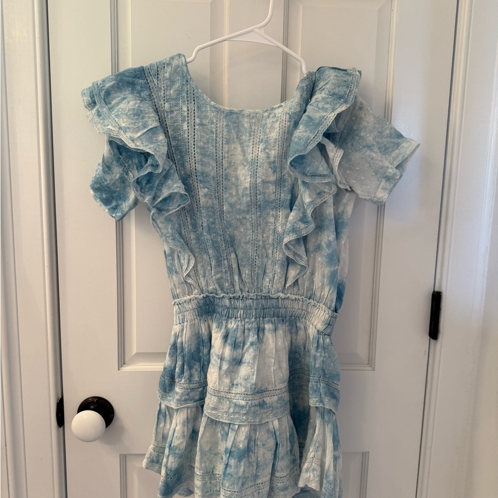 LoveShackFancy Sky Blue Ruffled Dress